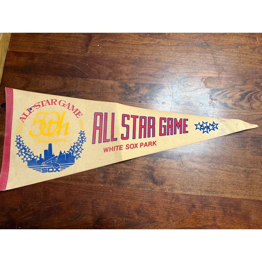 Vintage 1983 MLB All Star Game 50th Anniversary Pennant Chicago White Sox Park